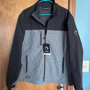 Men's Two-Tone Softshell Jacket - Black and Gray